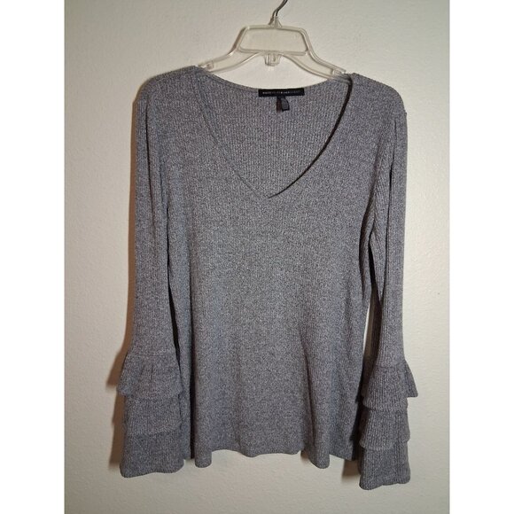 White House Black Market Sweaters - White House Black Market Knit Sweater Blouse Boho Business Casual Gray Sz Large